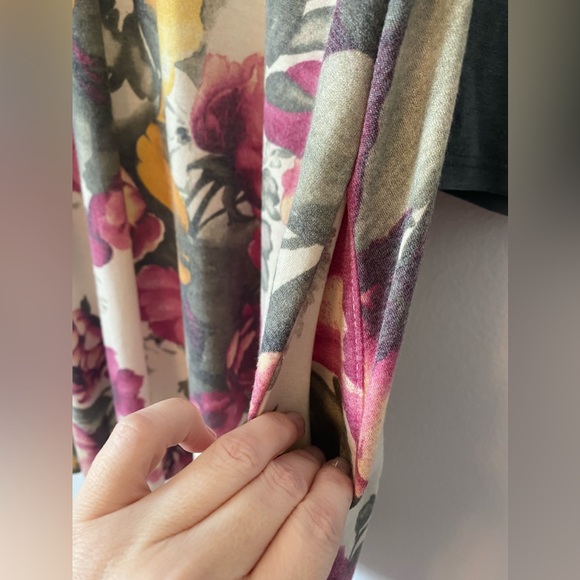 Boho Floral “Tanya” Purple/Mustard 3/4 Sleeve Midi with pockets Size XXL - Picture 7 of 7